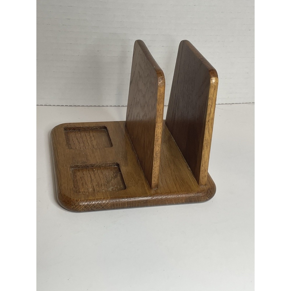 Vintage Vermillion Wooden Napkin Holder Made USA 5"